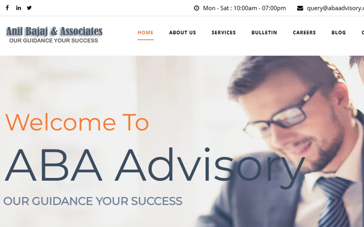 ABA Advisory chartered accountants website