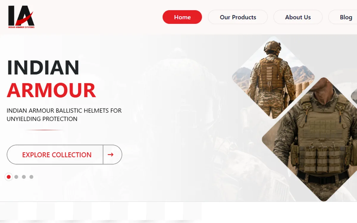 Indian Armour ballistic helmets and body armour website